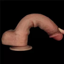Фаллоимитатор - Sliding Skin Pro Dual Layer Silicone Dong 9 Flesh - 7
