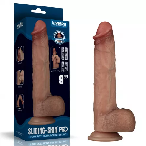 Фаллоимитатор - Sliding Skin Pro Dual Layer Silicone Dong 9 Flesh