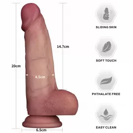 Фаллоимитатор - Sliding Skin Pro II Dual Layer Silicone Dong 8 Flesh - 3