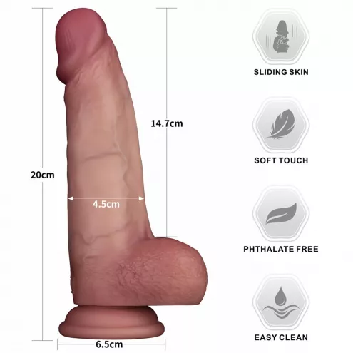 Фаллоимитатор - Sliding Skin Pro II Dual Layer Silicone Dong 8 Flesh