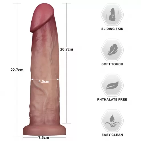 Фаллоимитатор - Sliding Skin Pro II Dual Layer Silicone Dong 9 Flesh