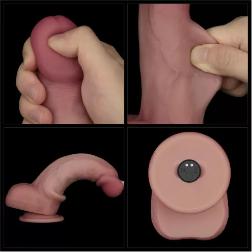 Реалистичный вибратор - Vibrating Sliding Skin Pro II Dual Layer Silicone Dong 8 Flesh