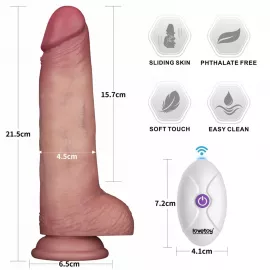 Реалистичный вибратор - Vibrating Sliding Skin Pro II Dual Layer Silicone Dong 8.5 Flesh - 10