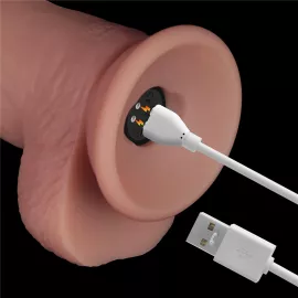 Реалистичный вибратор - Vibrating Sliding Skin Pro II Dual Layer Silicone Dong 8.5 Flesh - 7