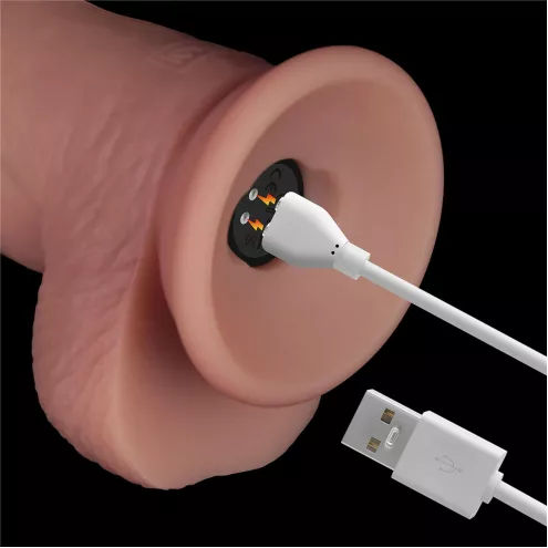 Реалистичный вибратор - Vibrating Sliding Skin Pro II Dual Layer Silicone Dong 8.5 Flesh