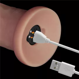 Реалистичный вибратор - Vibrating Sliding Skin Pro II Dual Layer Silicone Dong 9 Flesh - 6