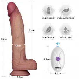 Реалистичный вибратор - Vibrating Sliding Skin Pro II Dual Layer Silicone Dong 10 Flesh - 10