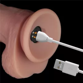 Реалистичный вибратор - Vibrating Sliding Skin Pro II Dual Layer Silicone Dong 10 Flesh - 8