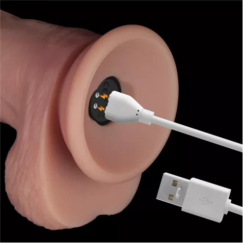 Реалистичный вибратор - Vibrating Sliding Skin Pro II Dual Layer Silicone Dong 10 Flesh