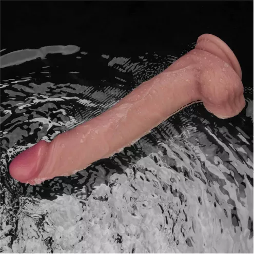 Реалистичный вибратор - Vibrating Sliding Skin Pro II Dual Layer Silicone Dong 10 Flesh
