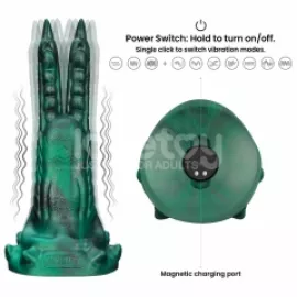 Вібростимулятор - Double-Claw Vibrating Silicone Dildo Savage Charm - 4