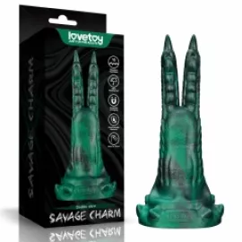 Вібростимулятор - Double-Claw Vibrating Silicone Dildo Savage Charm - 1