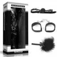 Набор БДСМ - Deluxe Bondage Kit (кляп, наручники, перышко)