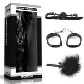Набор БДСМ - Deluxe Bondage Kit (кляп, наручники, перышко) - 1