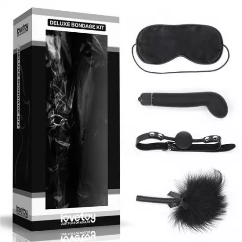 Набір БДСМ - Deluxe Bondage Kit (маска, вібратор, кляп, пір'їнка)