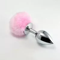 Анальная пробка - Heavy Metal Anal Plug Pompon L Pink