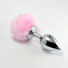 Анальная пробка - Heavy Metal Anal Plug Pompon L Pink