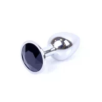 Анальна пробка B - Series HeavyFun Jewellery Silver Plug, чорна