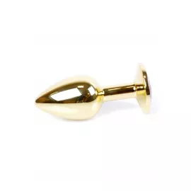 Анальна пробка Jewellery Gold PLUG Green - 3