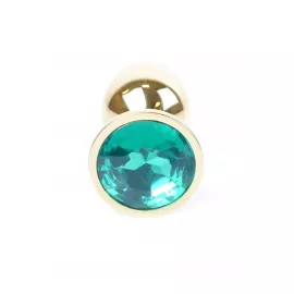 Анальна пробка Jewellery Gold PLUG Green - 6