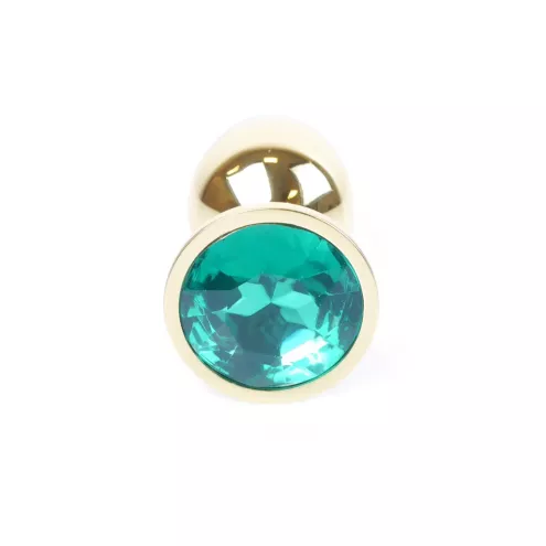 Анальная пробка Jewellery Gold PLUG Green