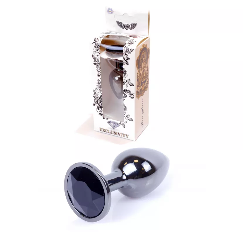 Анальная пробка Jewellery Dark Silver PLUG Black