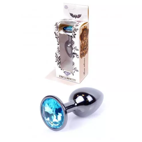 Анальна пробка - Jawellery Dark Silver PLUG Light Blue