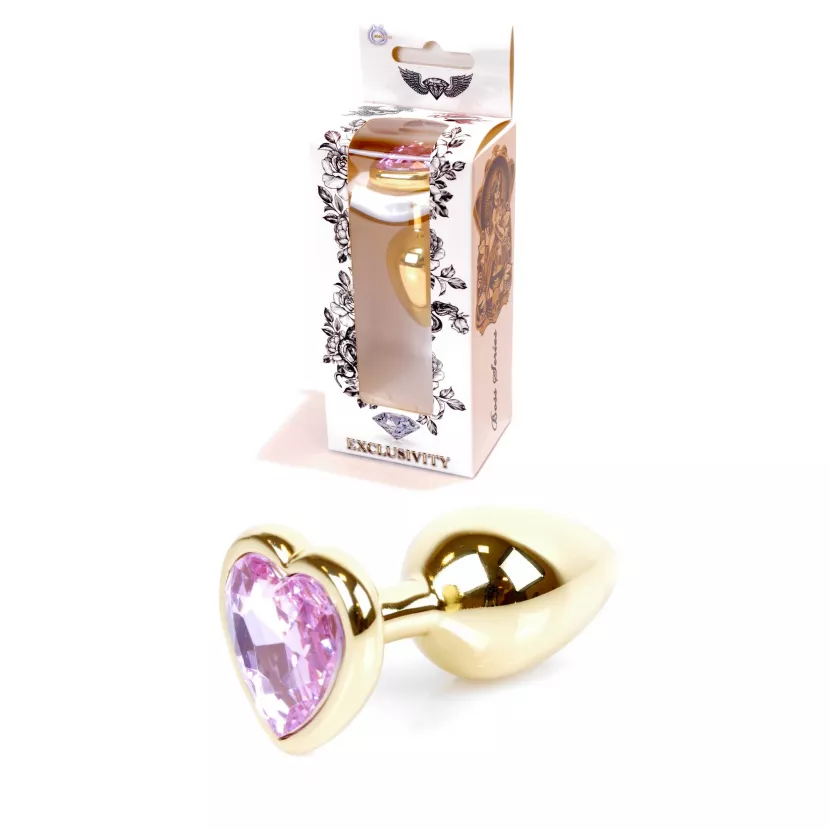 Анальна пробка Jewellery Gold Heart PLUG Rose