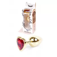 Анальная пробка Jewellery Gold Heart PLUG Red