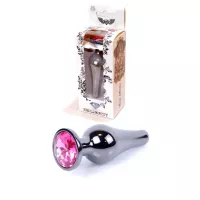 Анальная пробка B - Series HeavyFun Jawellery Dark Silver, розовая
