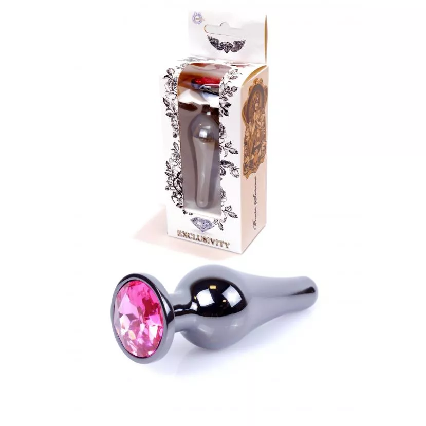 Анальная пробка B - Series HeavyFun Jawellery Dark Silver, розовая
