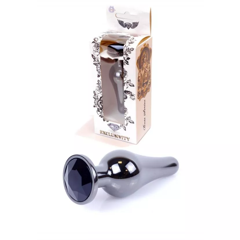 Анальная пробка Jewellery Dark Silver BUTT PLUG Black