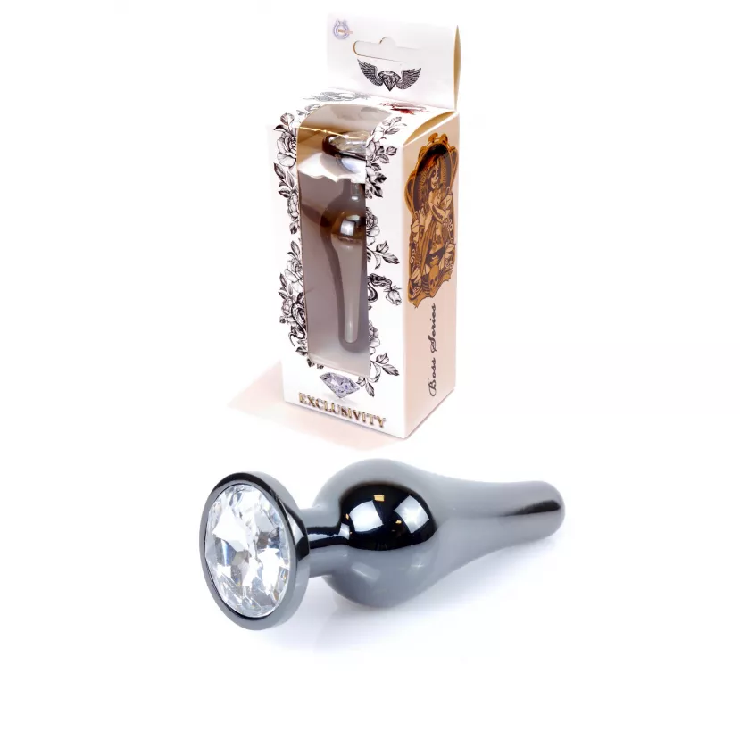 Анальна пробка B - Series HeavyFun Jawellery Dark Silver, прозора