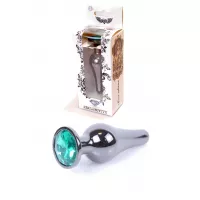 Анальна пробка Jewellery Dark Silver BUTT PLUG Green