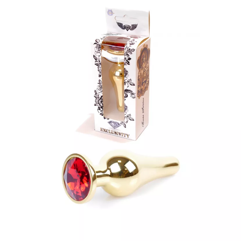 Анальная пробка Jawellery Gold BUTT PLUG-Red