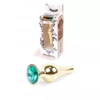 Анальна пробка Jawellery Gold BUTT PLUG Green