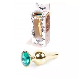 Анальна пробка Jawellery Gold BUTT PLUG Green - 1