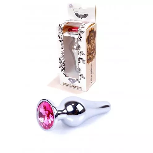 Анальна пробка Jawellery Silver BUTT PLUG Pink