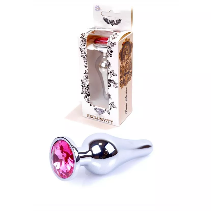 Анальна пробка Jawellery Silver BUTT PLUG Pink