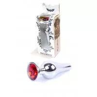 Анальная пробка Jawellery Silver BUTT PLUG Red