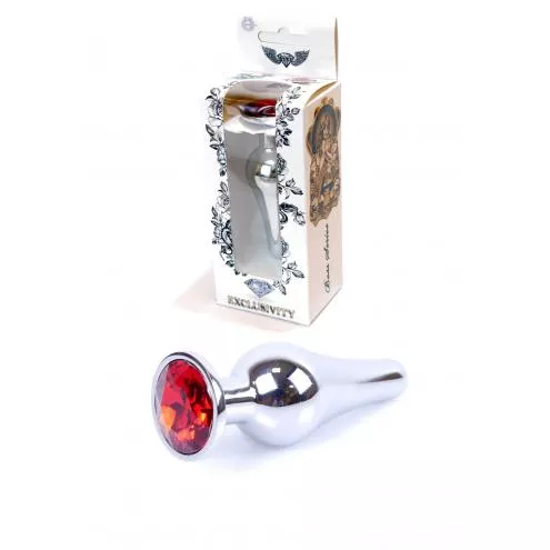 Анальная пробка Jawellery Silver BUTT PLUG Red