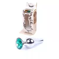 Анальна пробка - Jawellery Silver BUTT PLUG Green