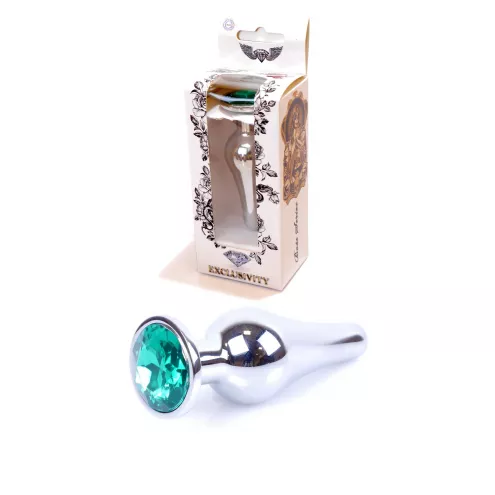 Анальна пробка - Jawellery Silver BUTT PLUG Green