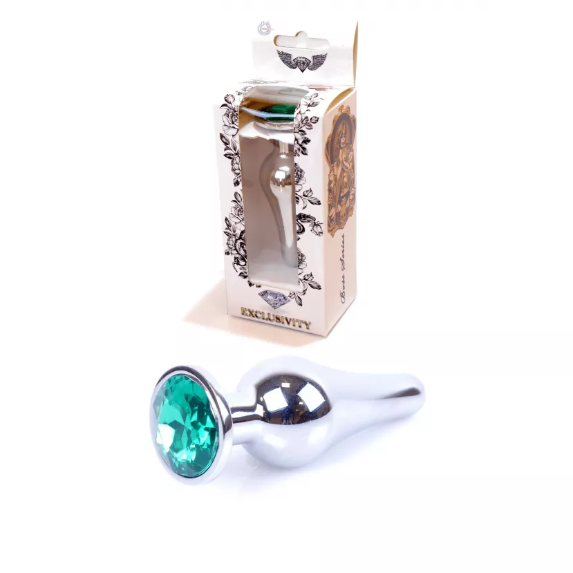 Анальна пробка - Jawellery Silver BUTT PLUG Green