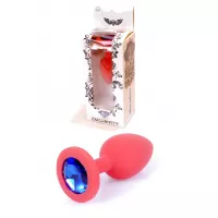 Анальная пробка Jawellery Red Silikon PLUG SmallBlue Diamond