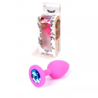 Анальна пробка B - Series HeavyFun Jawellery Pink Silikon, рожево-синя