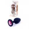 Анальная пробка Jawellery Black Silikon PLUG Small Pink Diamond