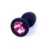 Анальная пробка Jawellery Black Silikon PLUG Small Pink Diamond