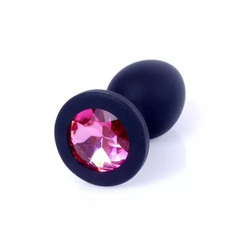 Анальная пробка Jawellery Black Silikon PLUG Small Pink Diamond