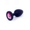 Анальная пробка Jawellery Black Silikon PLUG Small Pink Diamond